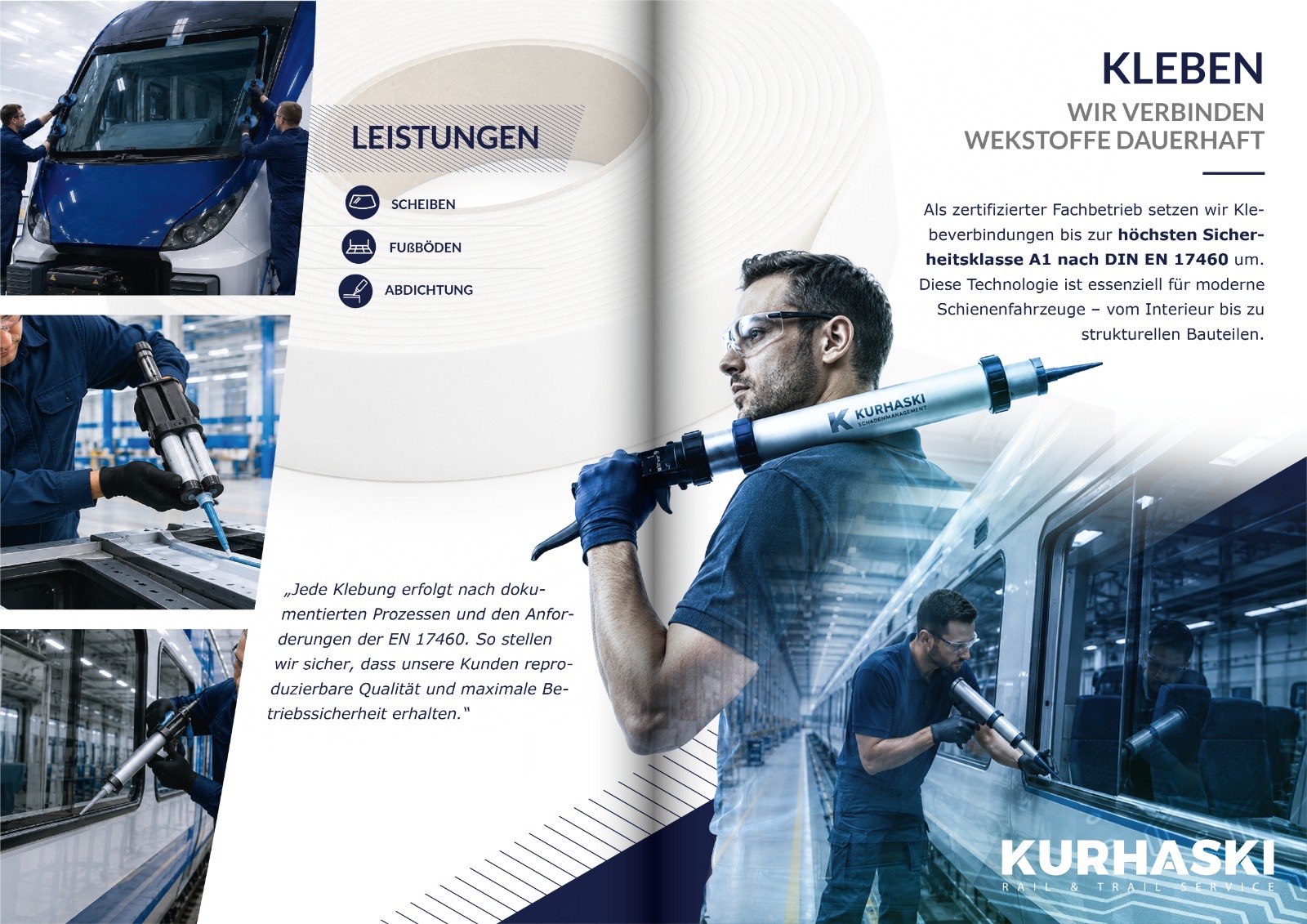 Klebetechnik an einem Schienenfahrzeug